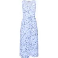 French Connection Camille V-neck Sleeveless Dress Summer White Maat: 12 | Midi Jurken Outlet | Dames | Wit