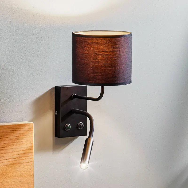Lampa ścienna Soho cylindryczna lampka do czytania czarna/złota