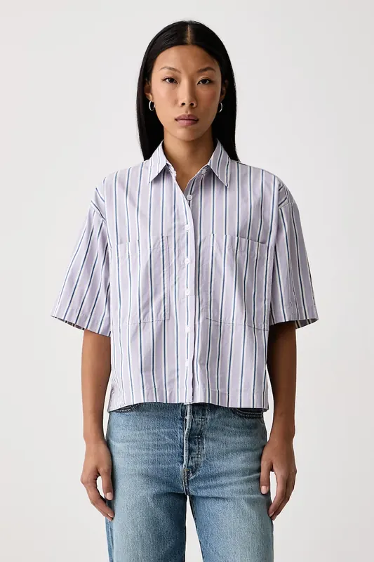 Levi's koszula damska bawełniana HARLIE SS CROPPED