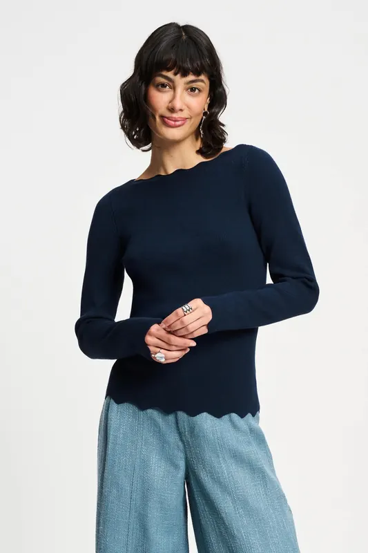 POM Amsterdam Top - Bodhi Nightfall Blue Maat: 44 | Longsleeves Outlet | Dames | Blauw