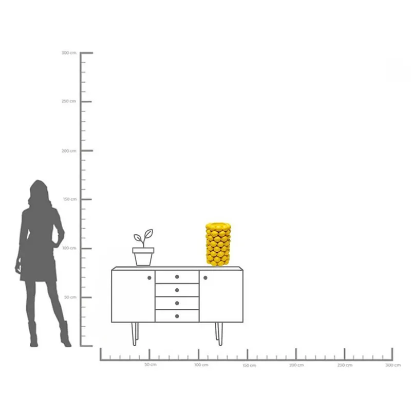 KARE Wazon Lemon Juice, wysokość 43 cm, Ø 26 cm, porcelana, żółty