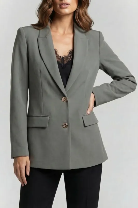 GUESS Marciano By  Becky Straight Blazer Stone Olive Maat: 38 | Blazers Outlet | Dames | Grijs