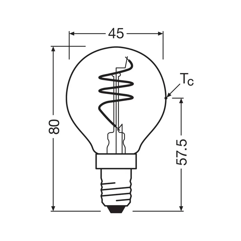 OSRAM LED Vintage P40 E14 4,6W 927 Spiral Filament clear ściemniana