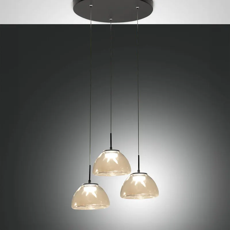 Lampa wisząca Lucille LED, 3-punktowa, kolor koniakowy, CCT