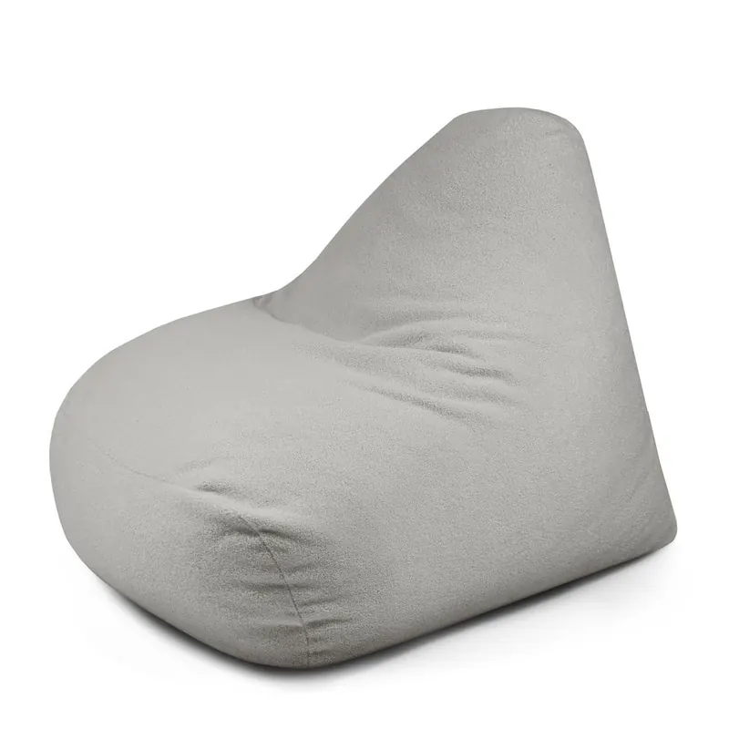 Jasnoszary worek do siedzenia z materiału bouclé Snug 100 – SLOWDOWN