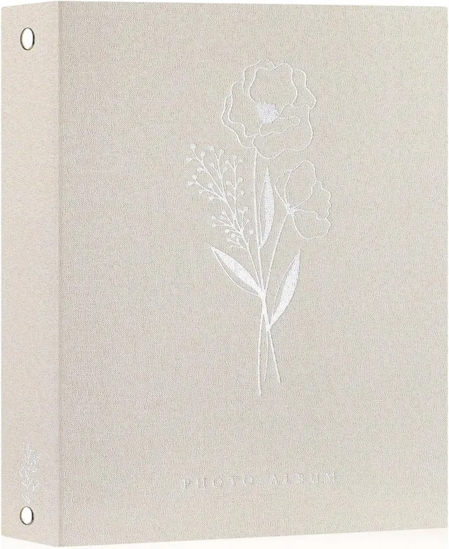 Album na zdjęcia 10x15 cm 300 kieszeni lniany beżowy A4 50 zdjęć styl