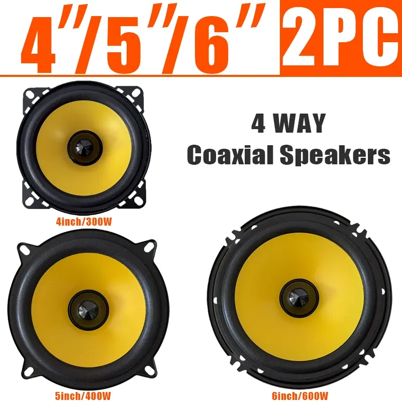 2 SZT. Głośniki koaksjalne samochodowe 4/5/6 cali HiFi Subwoofer do drzwi samochodu Uniwersalny zestaw audio samochodowy Pełnozakresowy głośnik stereo do ciężarówki