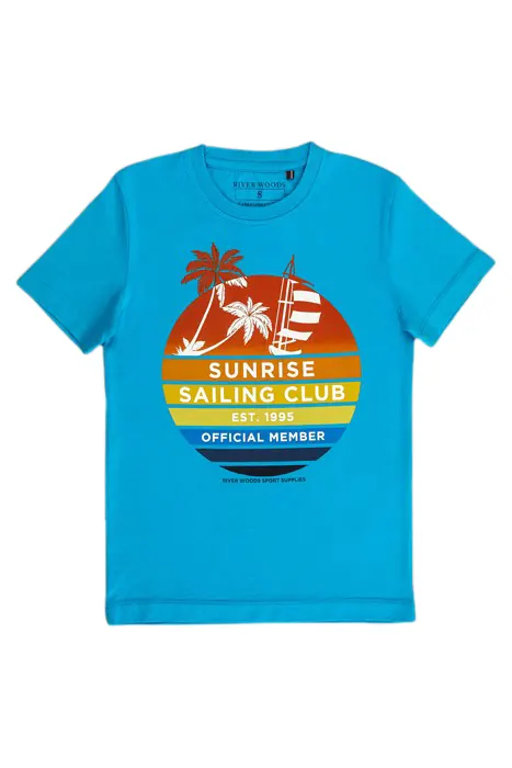River Woods Normal Fit Aruba Blue T-shirt Maat: 14 | T-Shirts Outlet | kids | Blauw