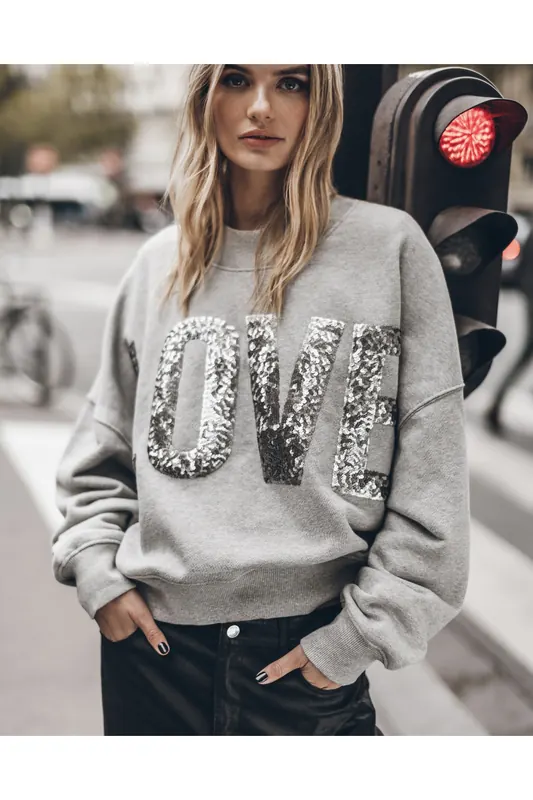 Mikuta The Grey Love Sweater Maat: L | Sweaters Outlet | Dames | Grijs
