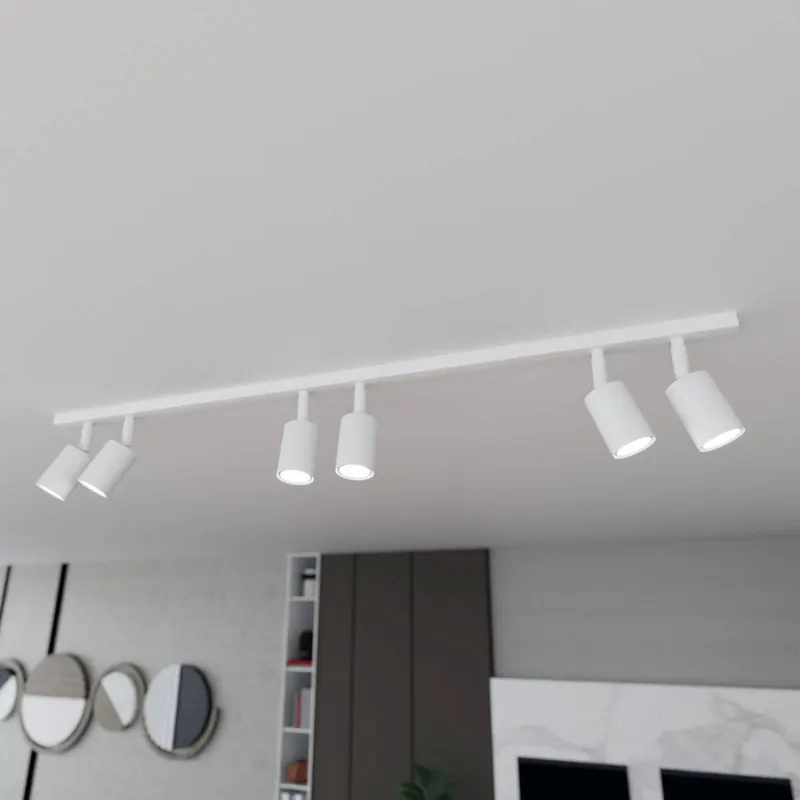 Lampa sufitowa Flash, biała, 6-punktowa, metalowa