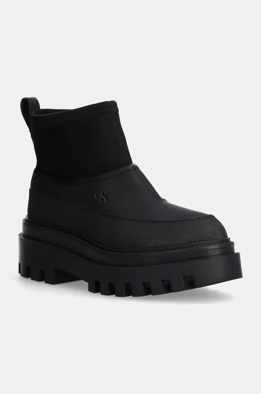 Calvin Klein Jeans botki FLATFORM RAINBOOT LOW MG R