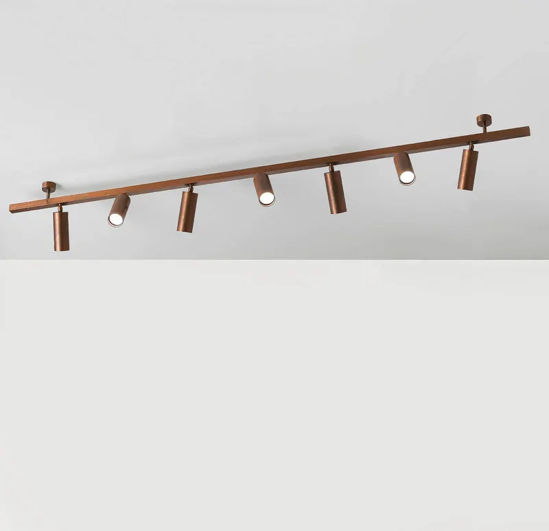 Lampa sufitowa 7536, drewno brązowane, 7-punktowa, GU10
