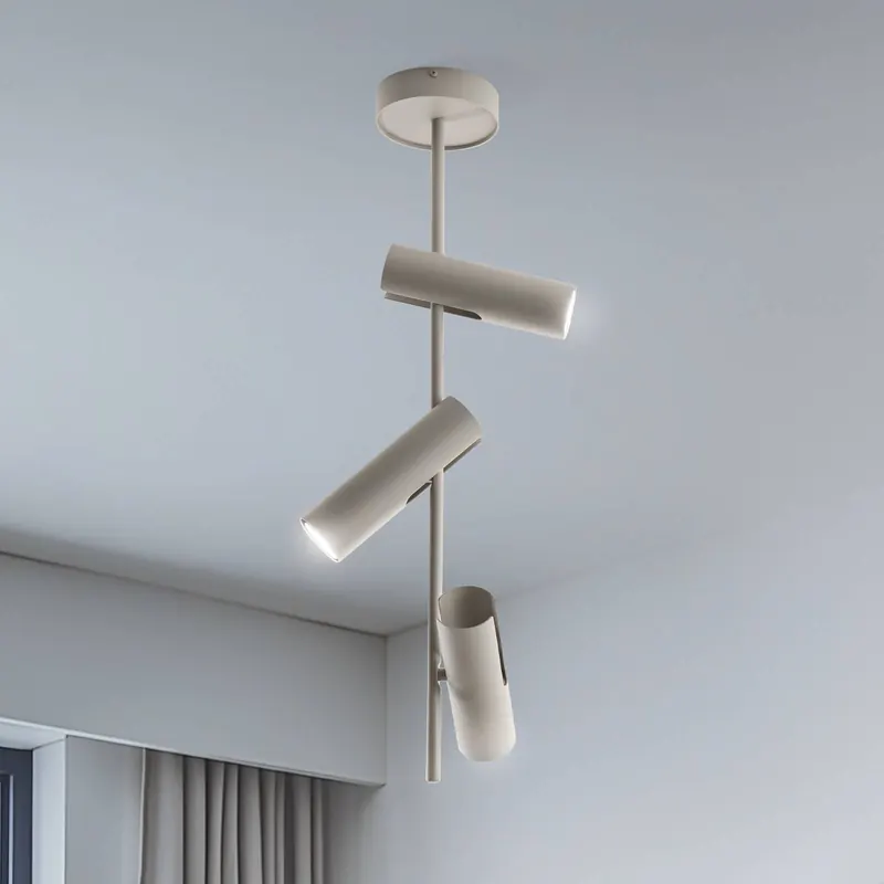 Reflektor sufitowy Leda 3, taupe, 3-punktowa, stal, GU10, wysokość 76 cm