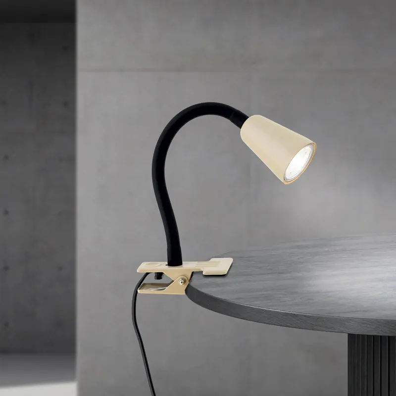 Lampa z klipsem Dotty, khaki, wysokość 33 cm, GU10