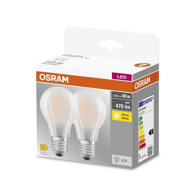 Żarówka LED E27 4W 827 Classic A GLFR matowy 2szt.