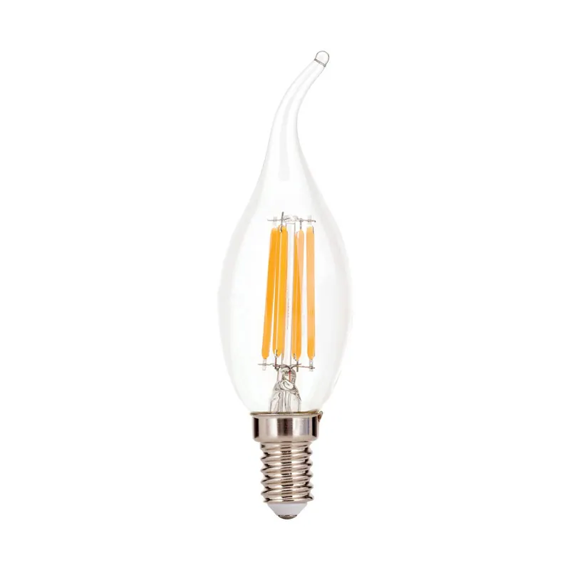 Żarówka świeca LED E14 4,5W filament 827 powiew