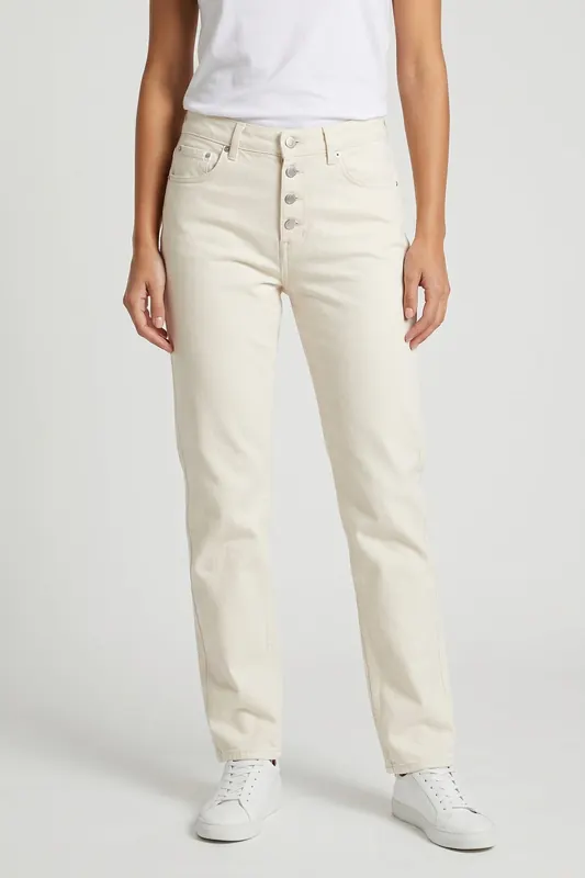 BA&SH Jean Amber Blanc Maat: M | Straight Broeken Outlet | Dames | Wit