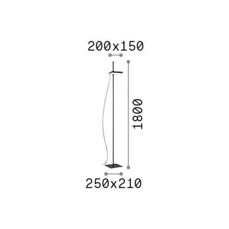 Ideal Lux lampa stojąca LED Lift, biały, metal, wysokość 180 cm