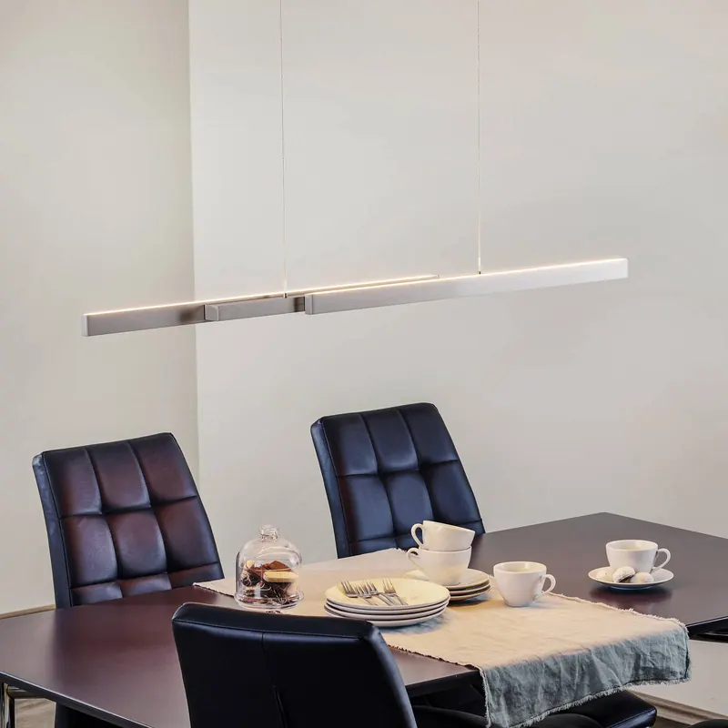 Lampa wisząca LED Lara, 134 cm, wysuwana, nikiel