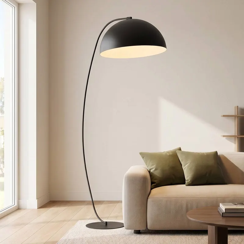 Lampa podłogowa Arcos, czarna, wysokość 150 cm, metal