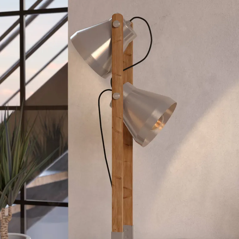 Lampa podłogowa Cawton, wysokość 134,5 cm, stal/brąz, 2-punktowa