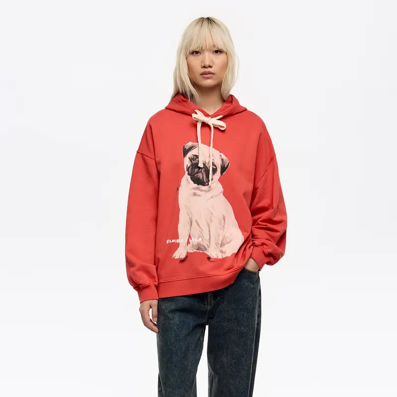 Bluza kaptur logo Carlino czerwona