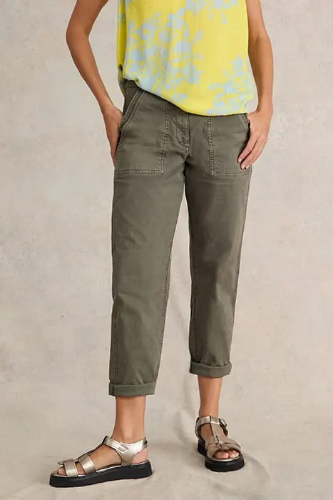 White Stuff Twister Chino Trouser Khaki Green Maat: 14 REGULAR | Chino's Outlet | Dames | Groen