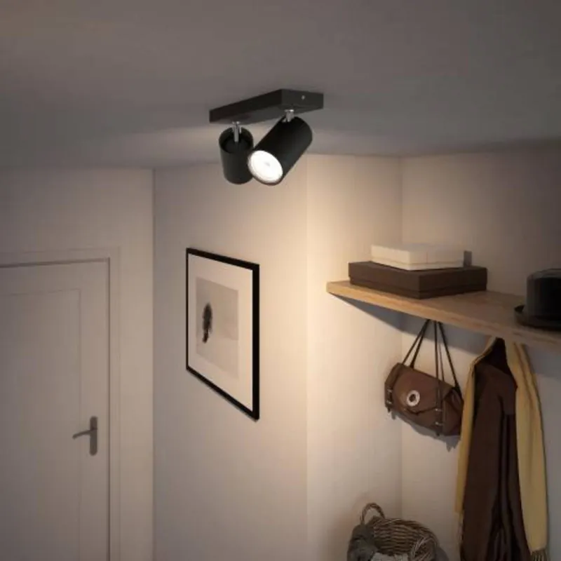 Philips myLiving Kosipo spot GU10 czarny 2-pkt.