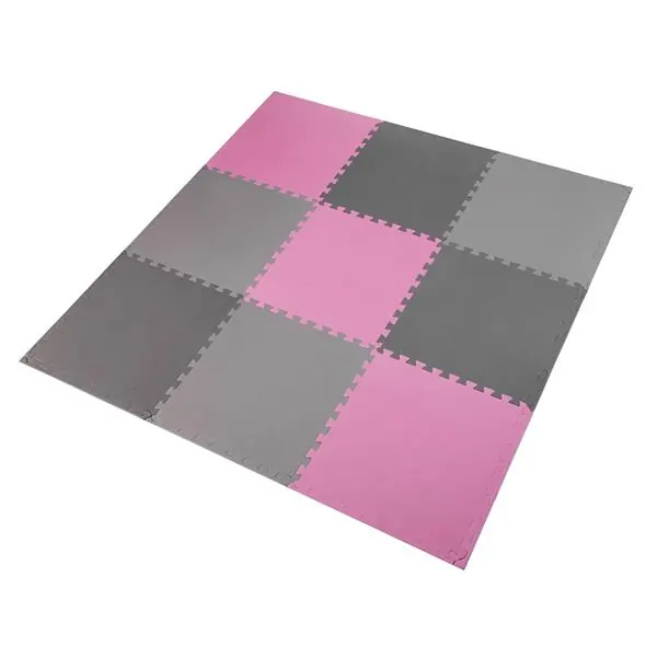 Mata puzzle pod sprzęt do ćwiczeń 9 elementów 180x180cm MP10 niebieska/szara