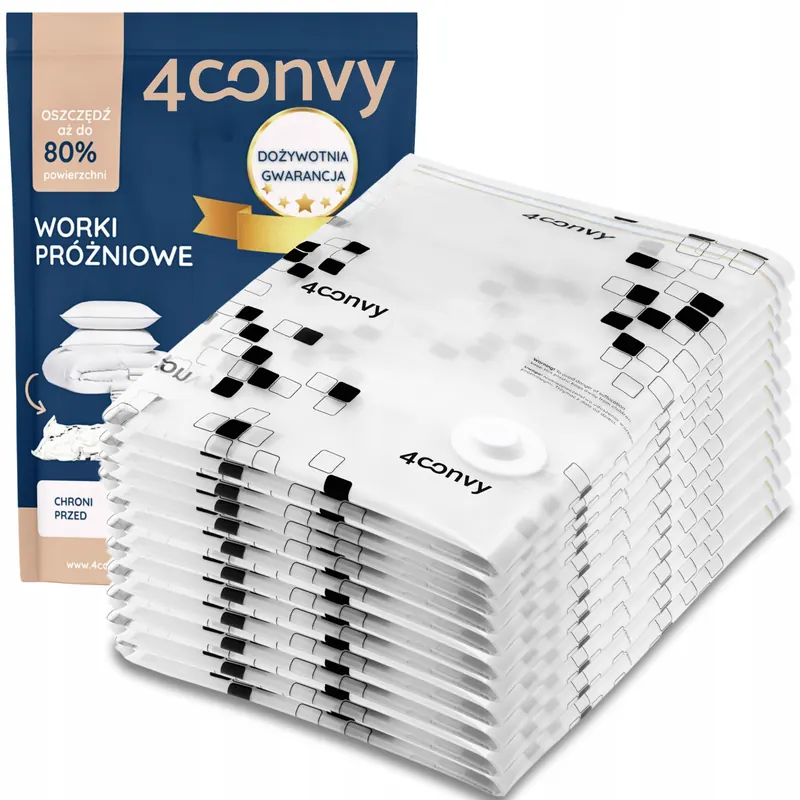 4CONVY 11 szt. Mocne worki próżniowe małe 40x60 na ubrania bluzy bezpieczne