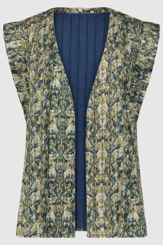 Circle of Trust Annabel Gilet Blurry Blue Maat: S | Gilets Outlet | Dames | Bruin
