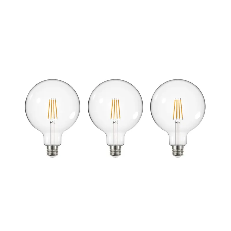 Żarówka LED przezroczysta E27 G125 3,8W 3000K 806lm 3er