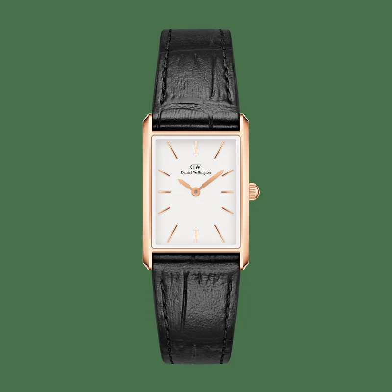 Daniel Wellington DW Watch Bound Black Crocodile Rose Gold 24x35mm