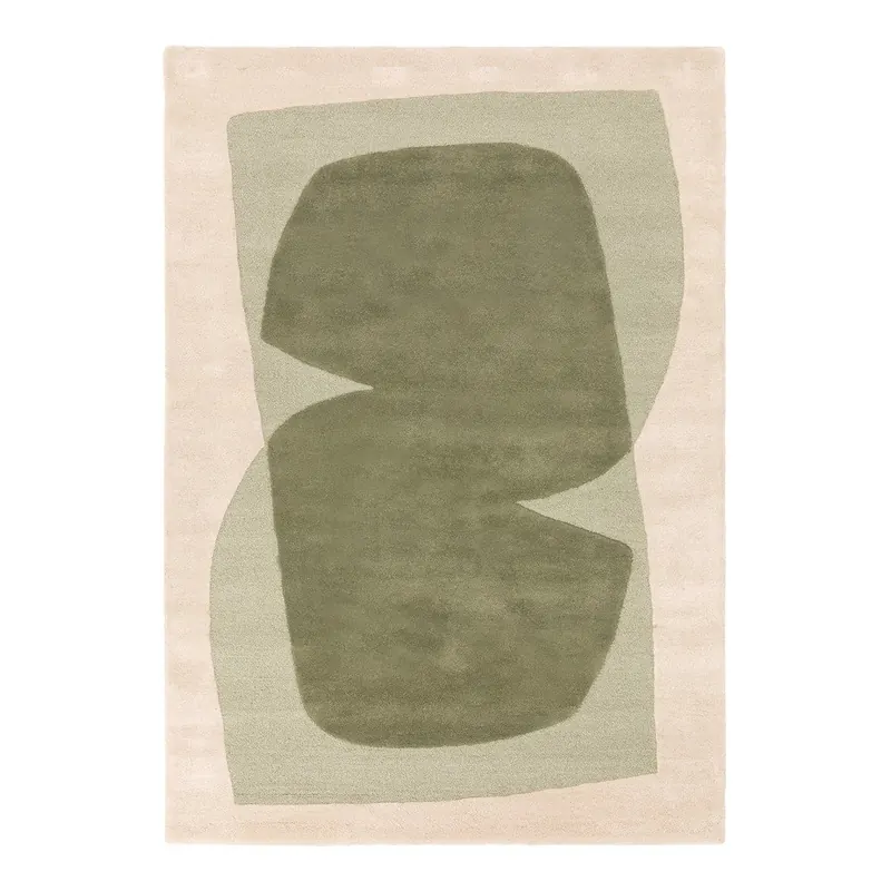 Zielony/beżowy wełniany dywan tkany ręcznie 160x230 cm Kinney – MADE