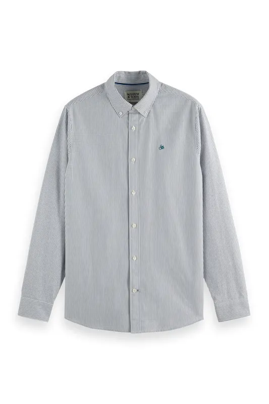 Scotch & Soda Striped Regular-fit Oxford Shirt Insignia Blue Stripe Maat: M | Casual Overhemden Outlet | Heren | Blauw