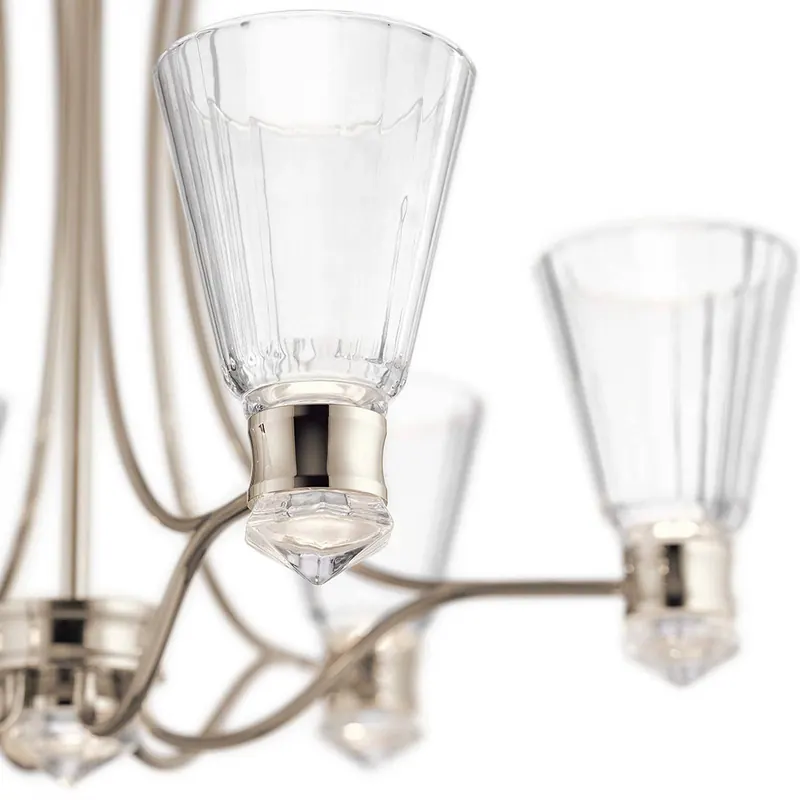 Lampa wisząca LED Kayva, IP44, 6-punktowa, polerowany nikiel