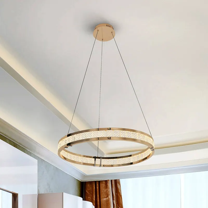 Lampa wisząca LED Lorian, złota, Ø 60 cm, metal