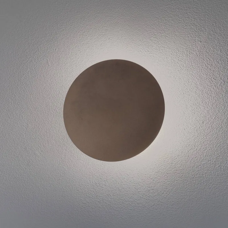 Kinkiet Luna, brązowy, światło pośrednie, Ø 30 cm, stal