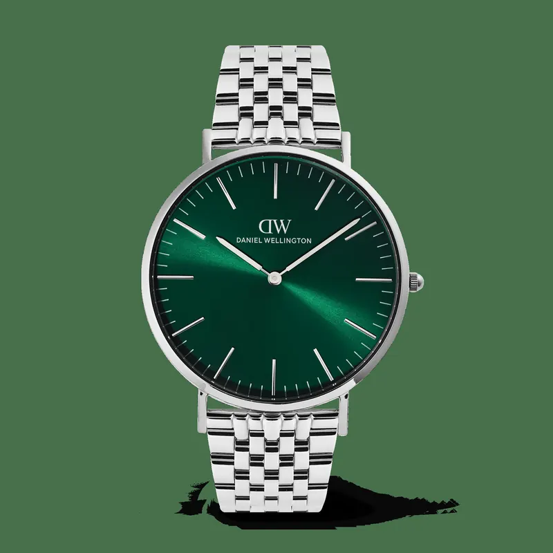 Daniel Wellington DW Watch Classic 7-Link Emerald Silver 40mm