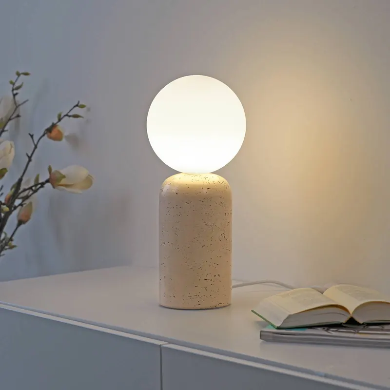 Schöner Wohnen lampa stołowa Traventa, beżowo-biała, G9