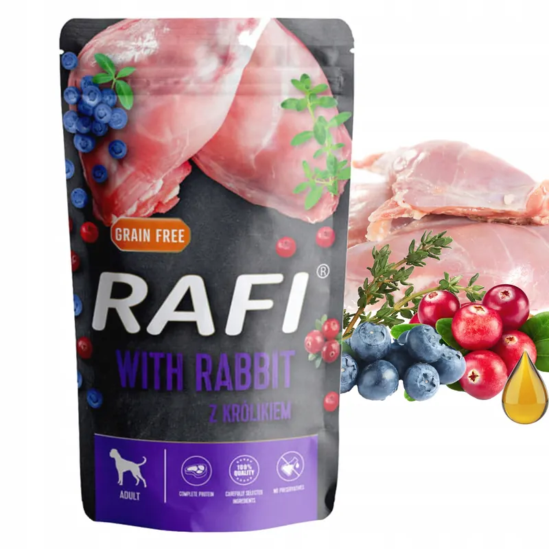 Rafi mokra karma dla psa Królik 500g