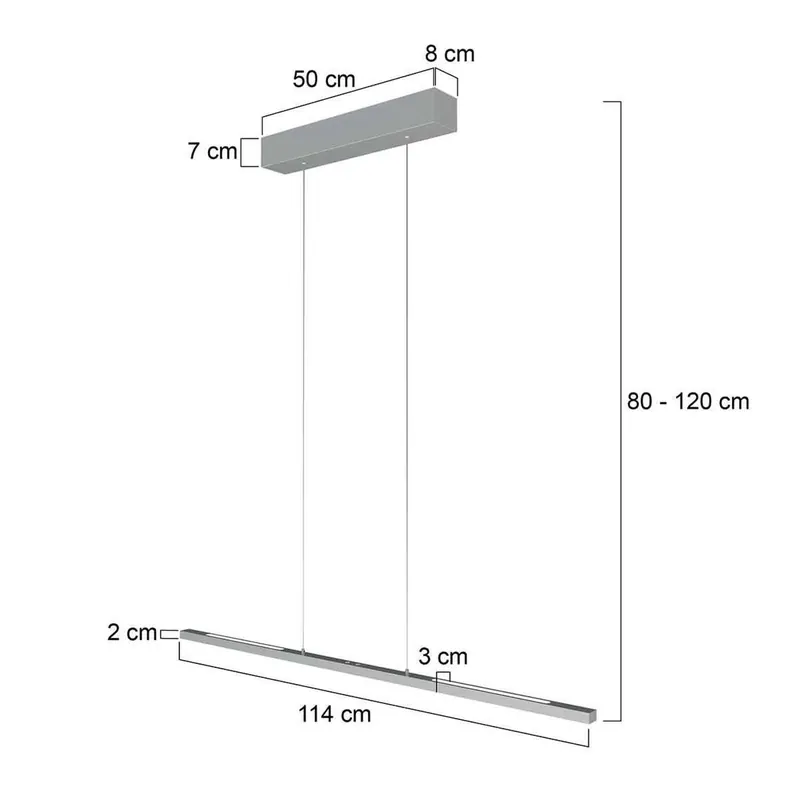 Lampa wisząca LED Bande, góra/dół, stal, 120 cm, CCT, ściemniany