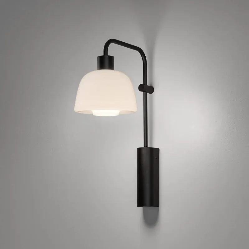 Kinkiet LED Bover Drep A/04, biały, szkło, czarny, 2700 K