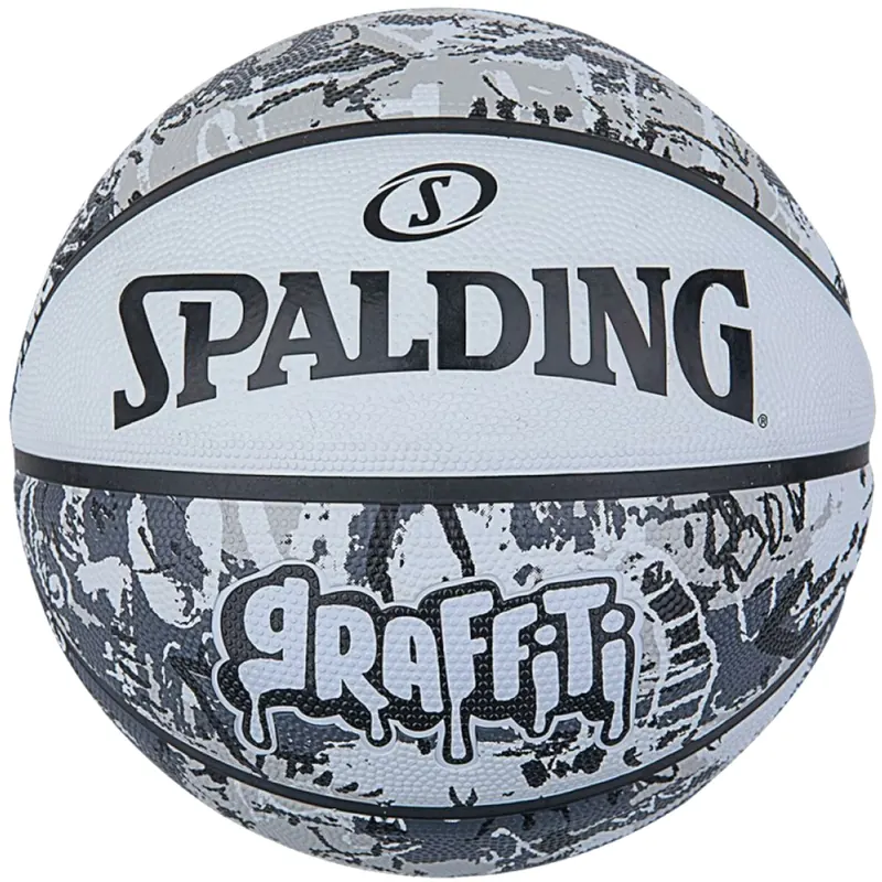 Spalding Graffiti Ball 84375Z, Unisex, Szare, piłki do koszykówki, Guma, rozmiar: 7