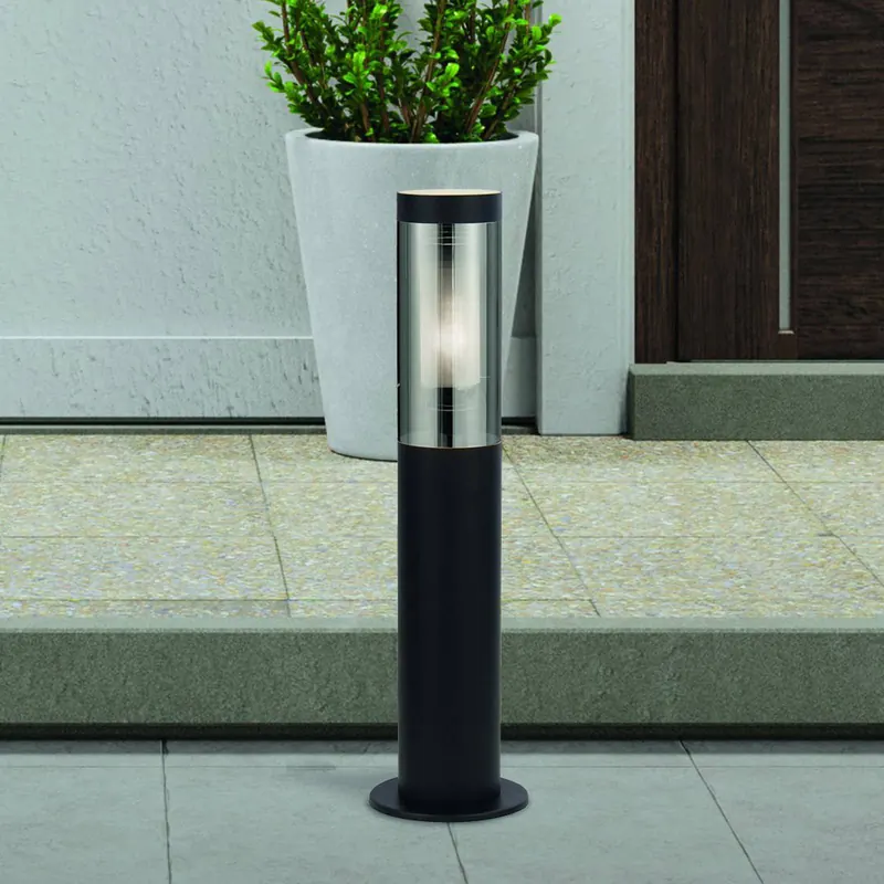 Słupek oświetleniowy Batton, IP44, czarny, wysokość 45 cm, metalowy