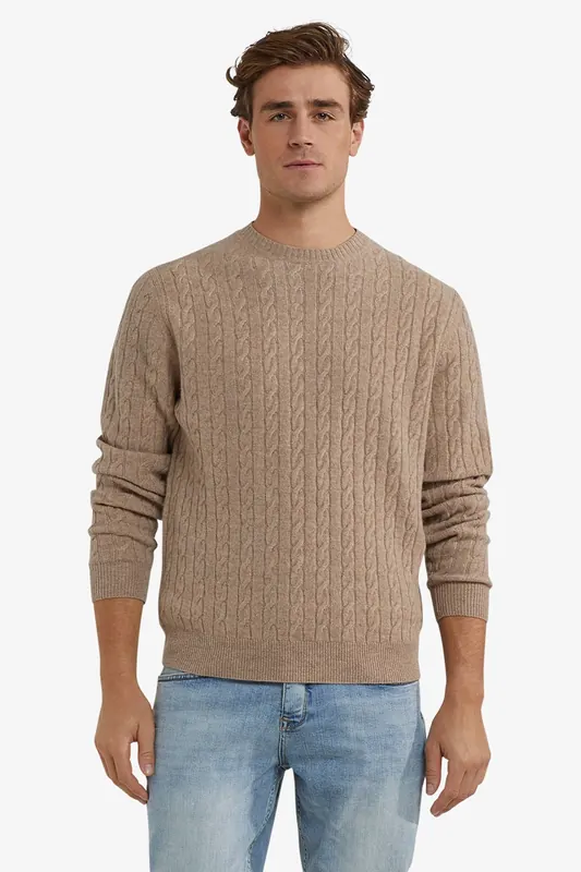 McGregor Cable Crew Neck Sweater Sand Maat: XXL | Sweaters Outlet | Heren | Beige