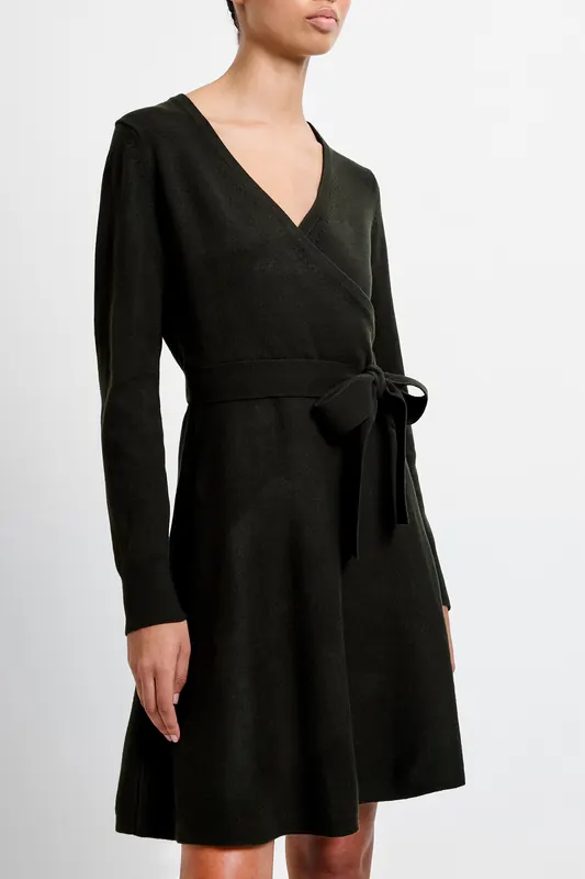 French Connection Babysoft Wrap Mini Dress Brunswick Green Maat: S | Mini Jurken Outlet | Dames | Groen