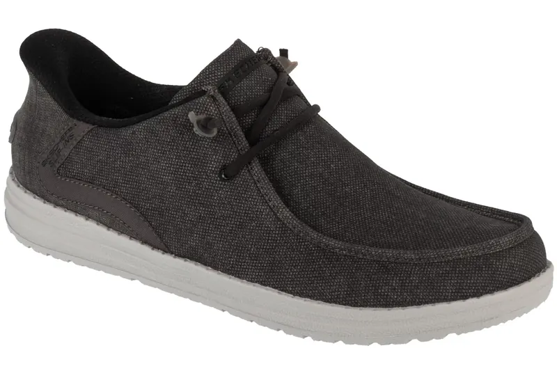 Skechers Slip-Ins: Melson - Coronado 210959-BKGY, Męskie, Szare, buty sneakers, tkanina, rozmiar: 46