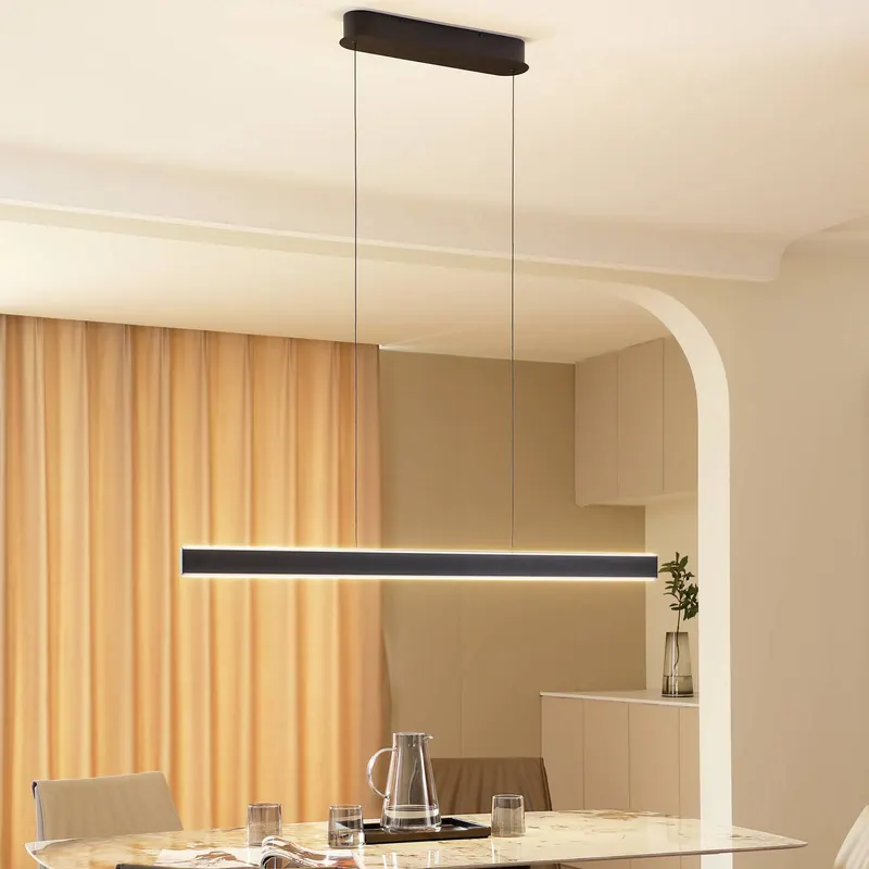 Lucande lampa wisząca LED Philine, długość 121 cm żelazo czarne