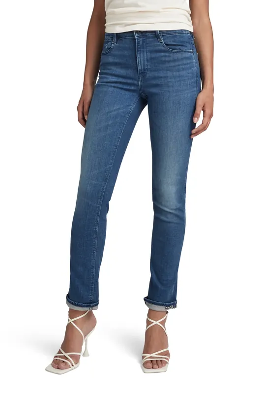 G-Star Noxer Straight Faded Neptune Blue Maat: W25L32 | Straight Broeken Outlet | Dames | Blauw